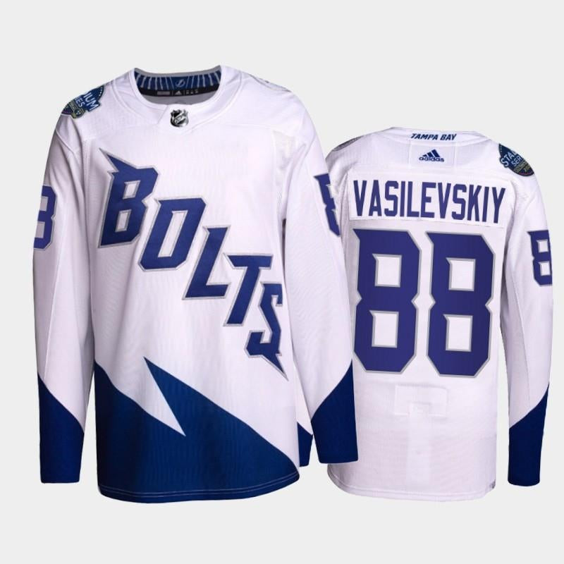 Men's Tampa Bay Lightning #88 Andrei Vasilevskiy 2022 Wehite Stadium Series Breakaway Stitched Jersy Men's Tampa Bay Lightning #88 Andrei Vasilevskiy 2022 Wehite Stadium Series Breakaway Stitched Jersy